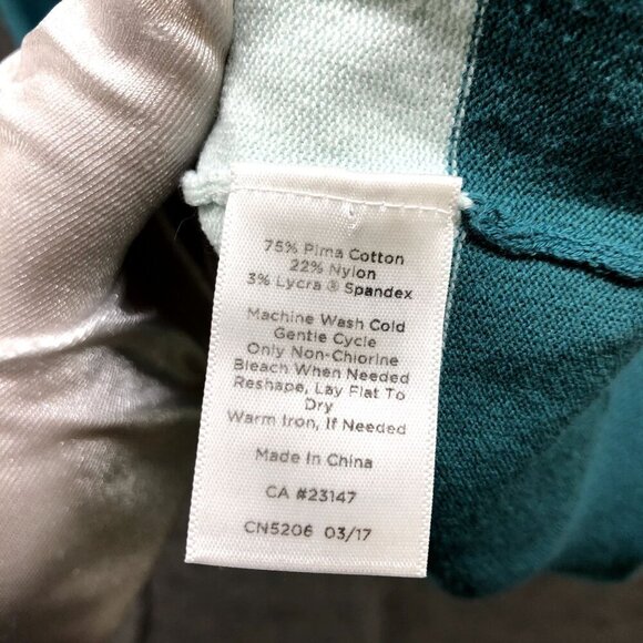 Talbots Pima Cotton Cardigan Womens Small S Short Sleeve Lightweight Stripe - Picture 8 of 8